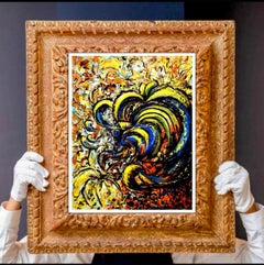 Energy of Love. Abstract expressionism, original colorful oil painting 50x40cm.