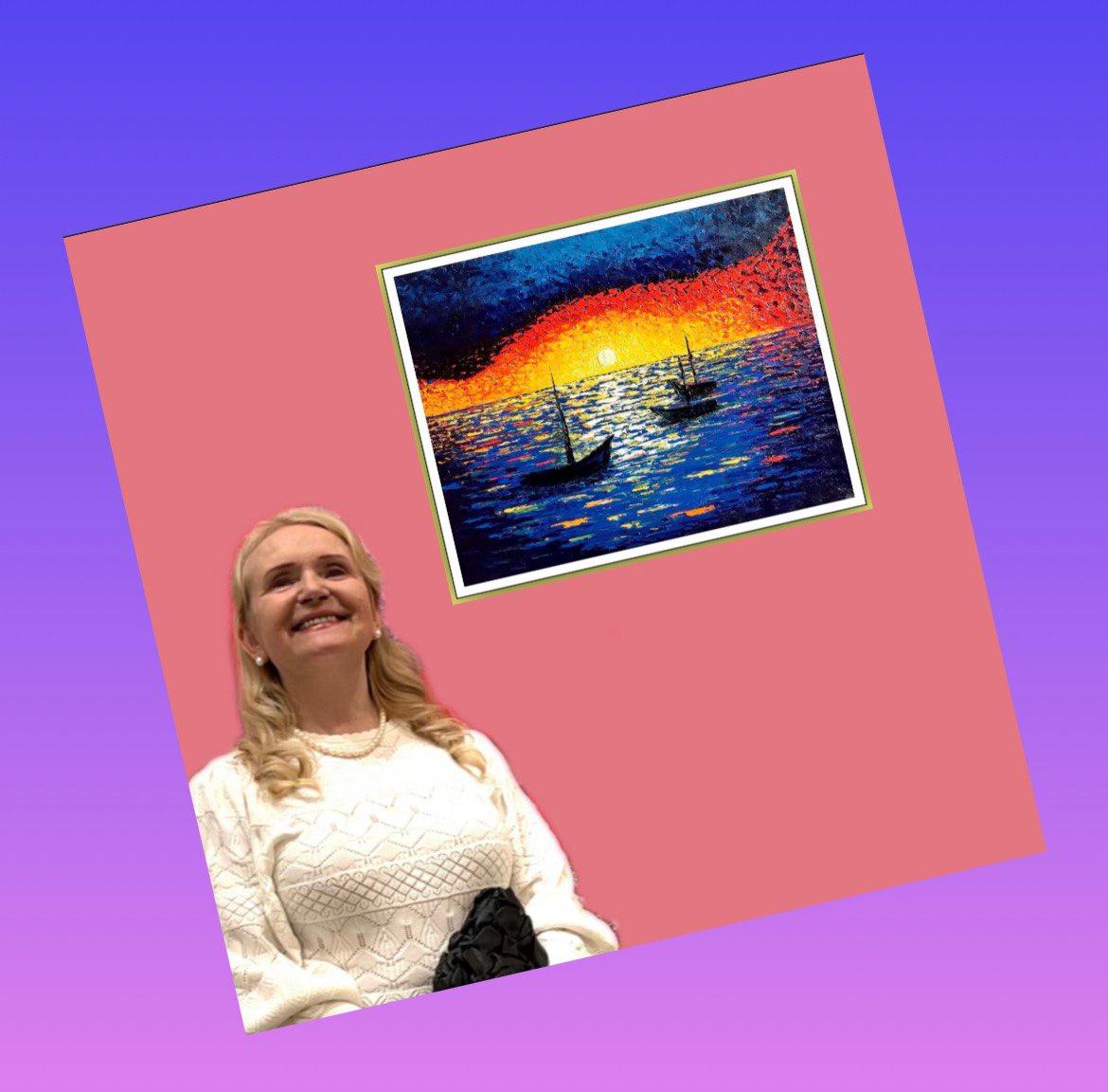 Repos du soir. Peinture à l'huile, impressionnisme Sunset en mer, eau, beaux-arts en vente 9