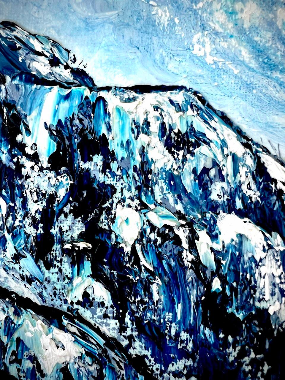 Faulensee  / Original Öl-Impasto-Gemälde, Impressionismus. (Blau), Landscape Painting, von Vik Schroeder 