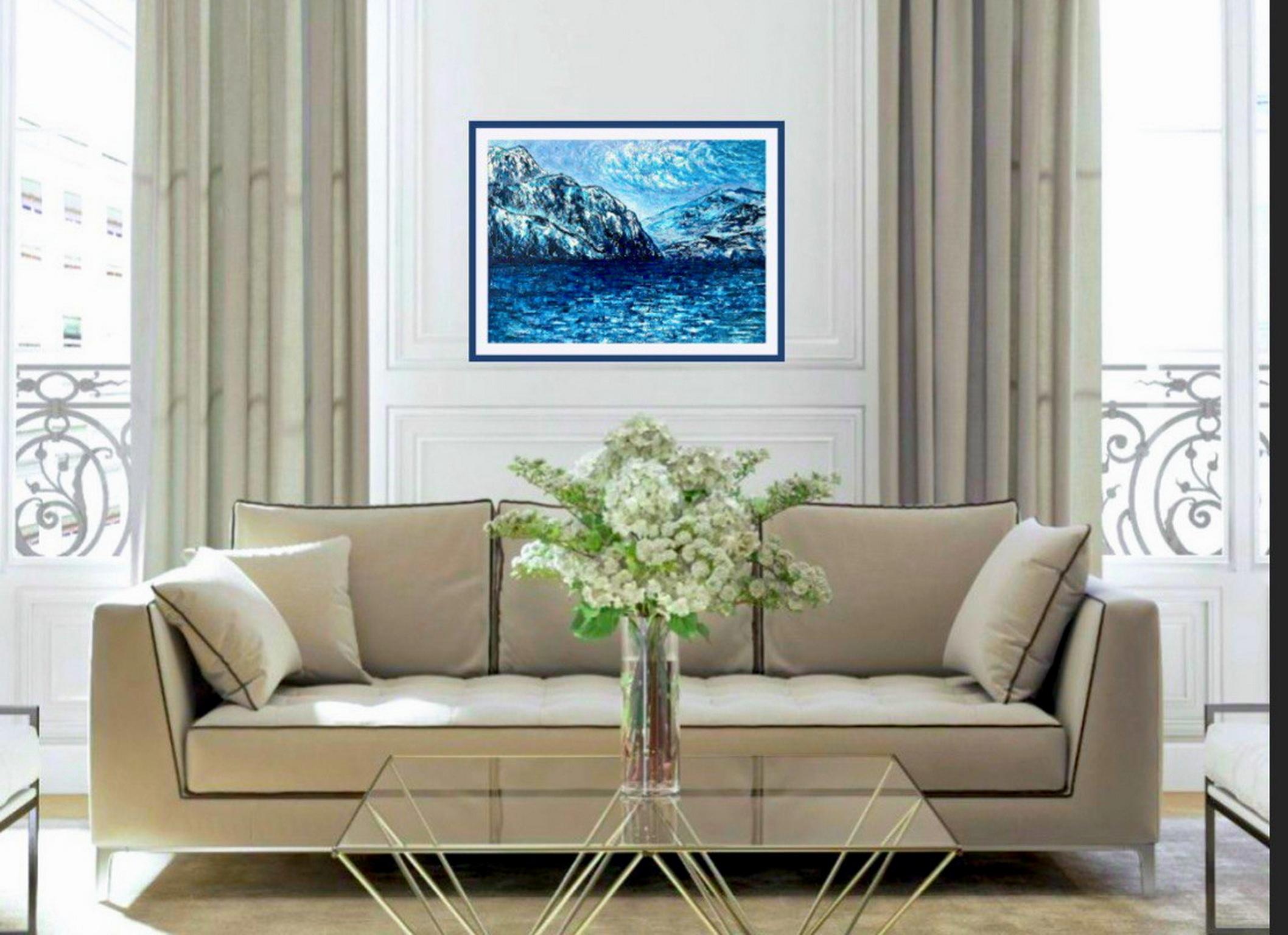 Faulensee  / Original Öl-Impasto-Gemälde, Impressionismus. im Angebot 4