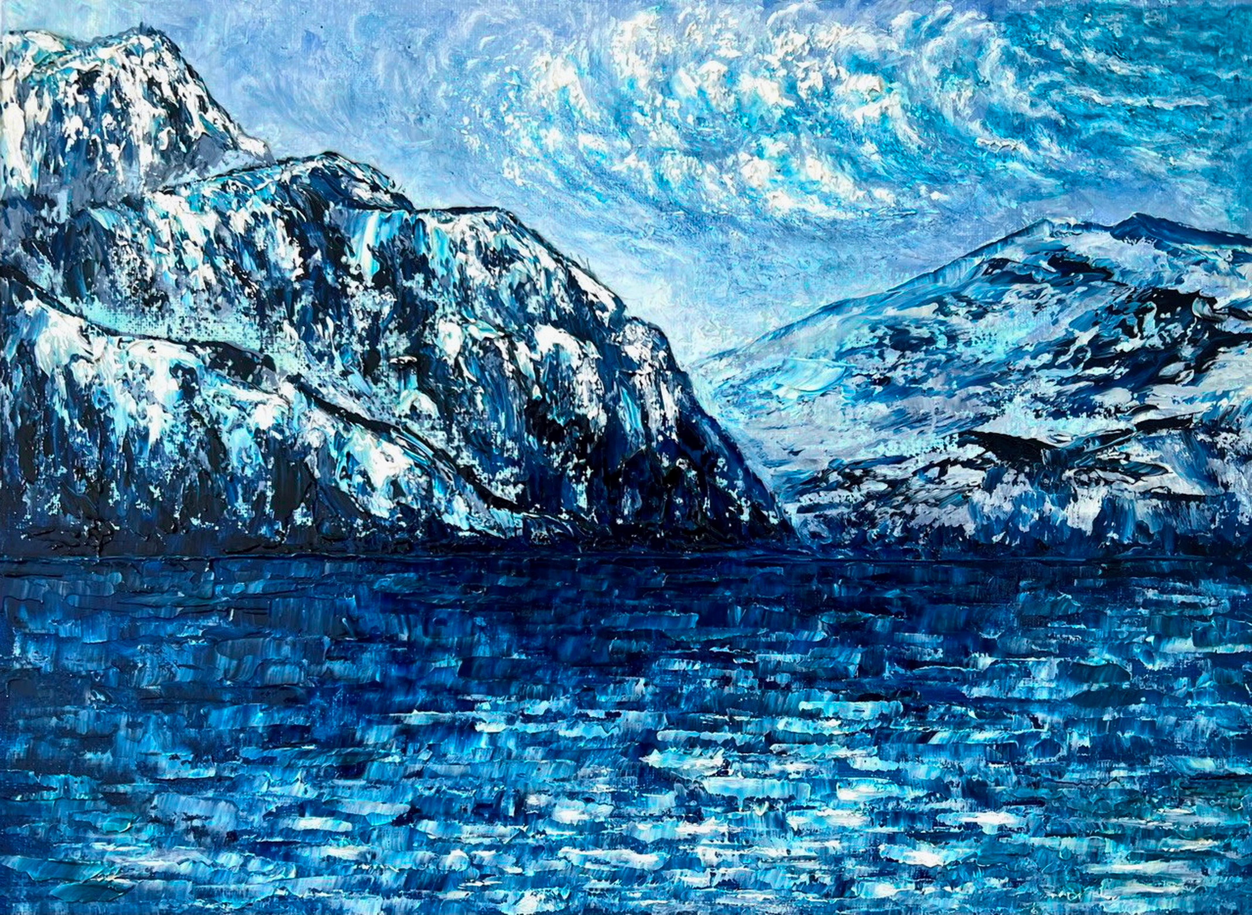 Faulensee / Original Öl-Impasto-Gemälde, Impressionismus.