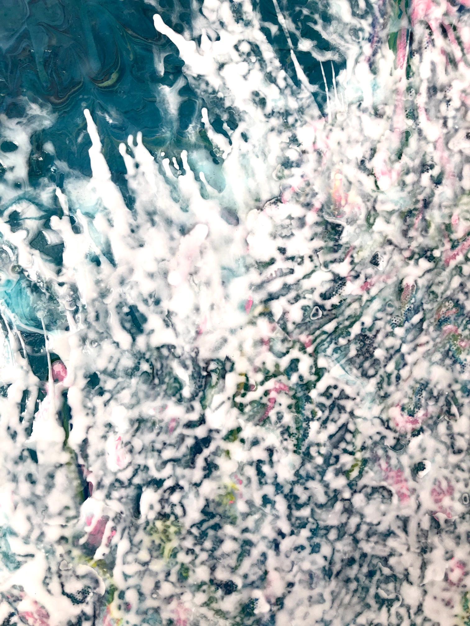 Inspirationsblume. Abstraktes Gemälde / Wasser / Lotus / Blumen / 80x60cm im Angebot 9
