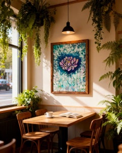 Flower of Inspiration // Floral 3d impasto painting / Water Lotus / good vibes /