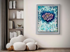 Flower of Inspiration // Floral 3d impasto painting / Water Lotus / good vibes /