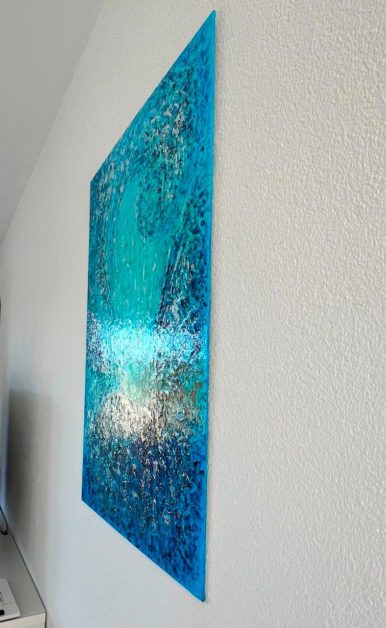 Fontana di vita / Interno acqua astratto / oceano blu / mare, onde. in vendita 10
