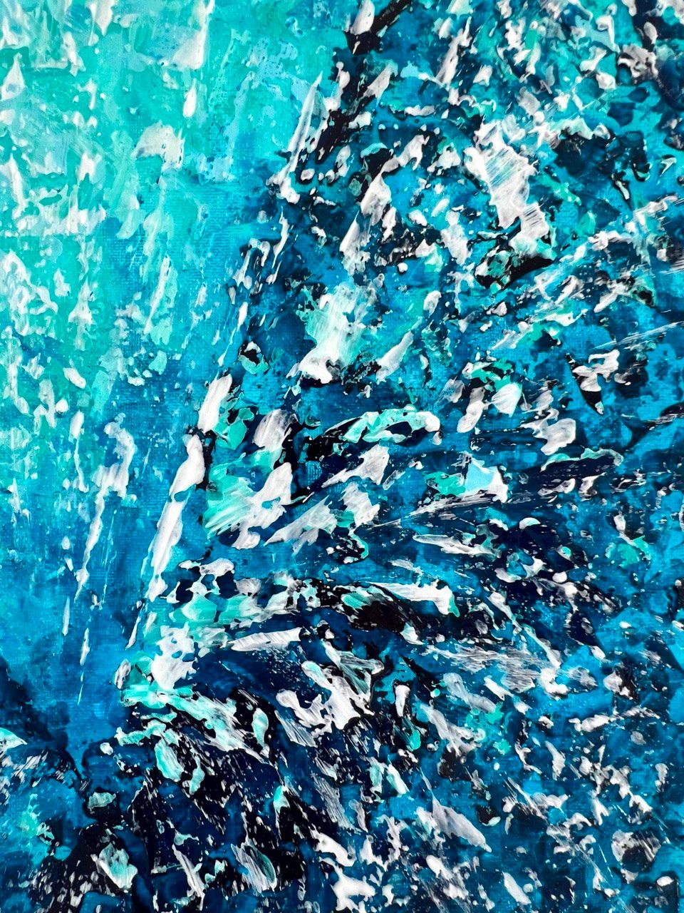 Fontana di vita / Interno acqua astratto / oceano blu / mare, onde. in vendita 6