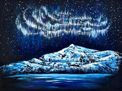 Holy Night / Impressionism / Winter, Snow, Sky Northern Lights.