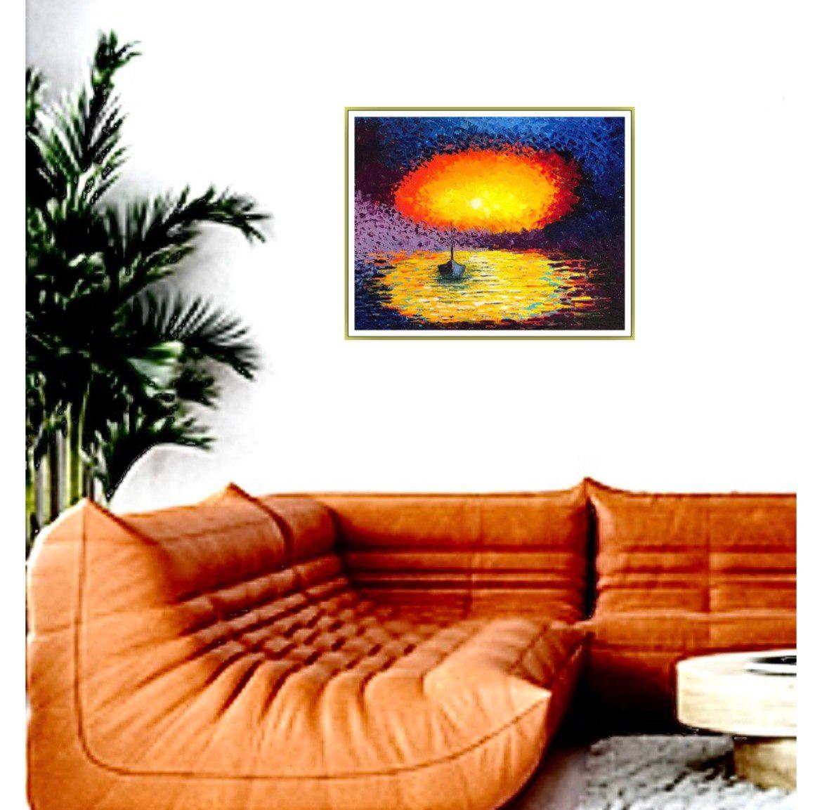 sunset impasto painting easy