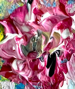 Impression d'une île paradisiaque //impasto 3d good vibes painting / flowers /