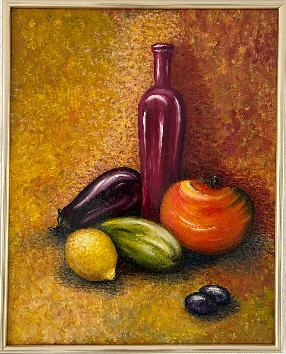 Vik Schroeder  Still-Life Painting -  It may be healthy. Oil painting. Impressionism style. Still life 50/40 cm.