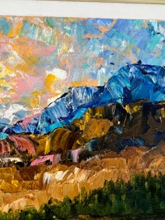 Italien, Via di Streda. Original Öl- Impasto-Gemälde, Impressionismus, Wasser, Sonne