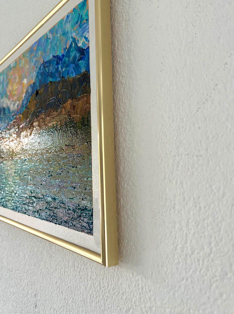  Italy, Via di Streda. Original oil impasto painting, impressionism, water, sun  For Sale 1