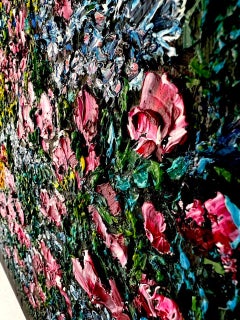 Japan. Hokkaido Island at sunrise. Modern Impasto fine art. Impressionism style.