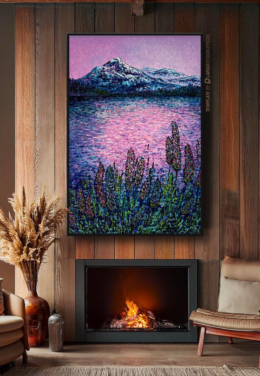 evening in the Alps / Impasto fine art. Style impressionniste. en vente 15