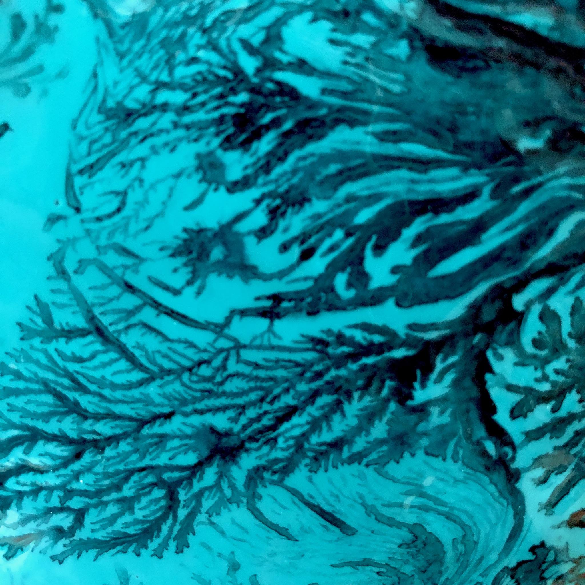 Der Blick in die Tiefe. Abstraktes Lage-Gemälde / Wasser/ Meer / Blau / Weiß  im Angebot 6