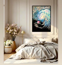 "Lotus or Movement to the Light" // moody art / good vibes floristics painting.