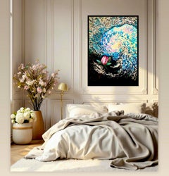 "Lotus ou mouvement vers la lumière" // moody art / good vibes floristics painting.