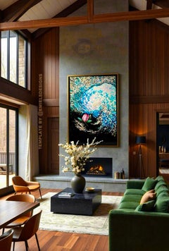 "Lotus or Movement to the Light" // moody art / good vibes floristics painting.
