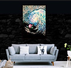 "Lotus o Movimento verso la luce" // arte lunatica / pittura floristica dalle buone vibrazioni.