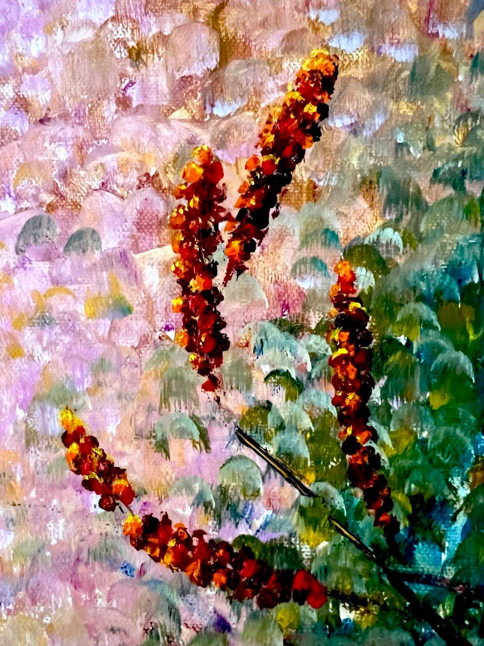 Magic Berries. Oil painting. Impressionism style. Still life 50/40 cm. For Sale 1