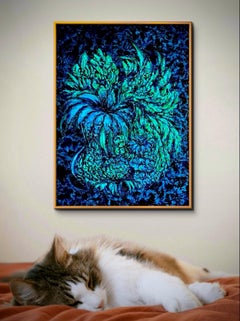 Sonate au clair de lune // moody art floristics painting ; lunar eclipse /