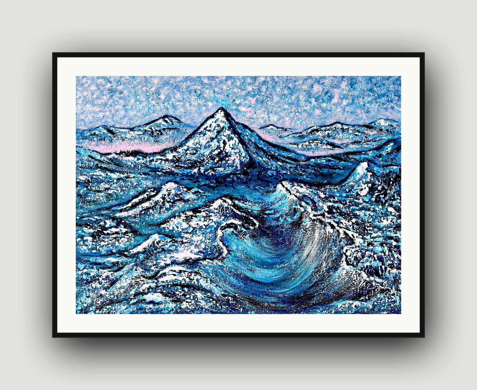Búsqueda en la montaña / Pintura original empastada, impresionismo. - Painting de Vik Schroeder 