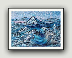 Mountain Quest // Original impasto painting, impressionism /