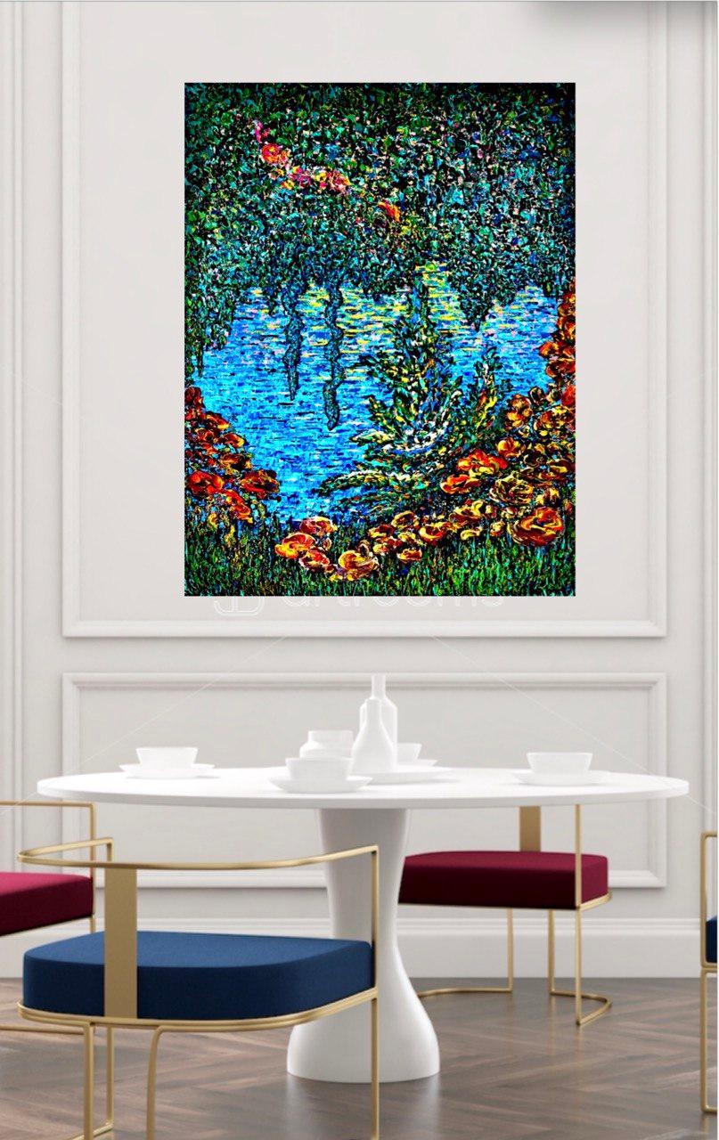 New York. Holiday vibe in Central Park. Impasto oil painting, impressionism. For Sale 7