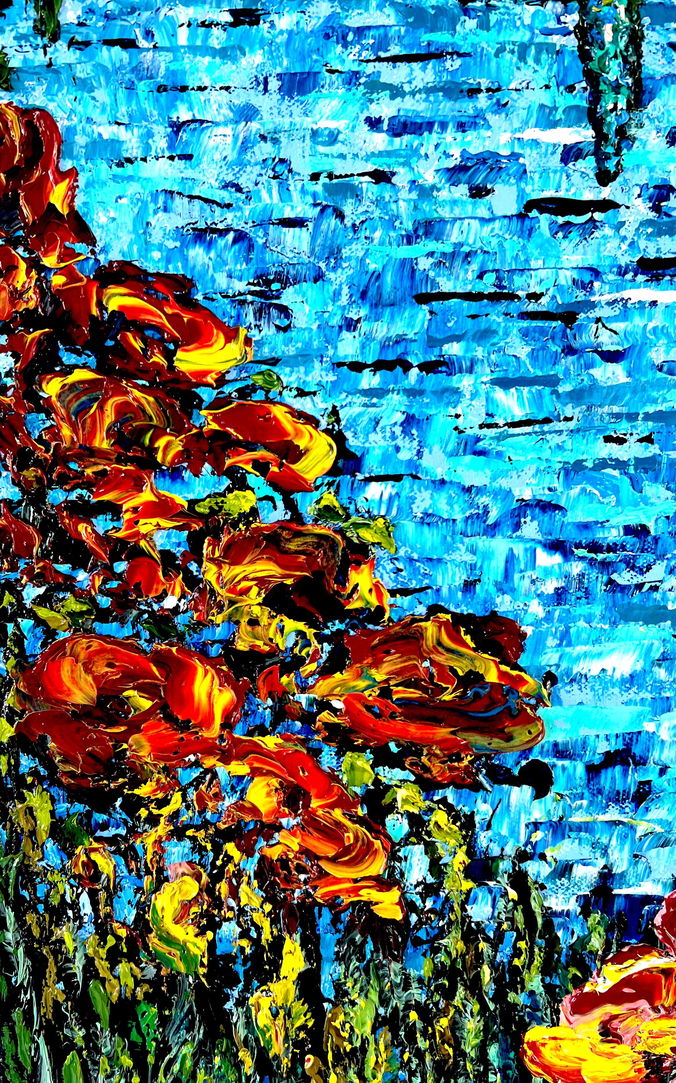 Nueva York. Ambiente festivo en Central Park. Pintura al óleo, impresionismo. en venta 1