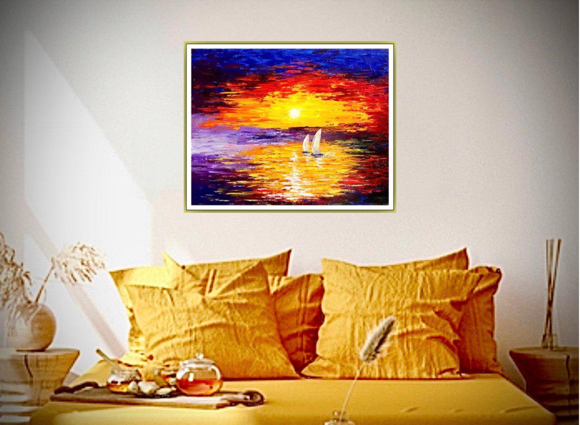 Nice Evening. Original oil impasto painting in the impressionism style.  For Sale 7