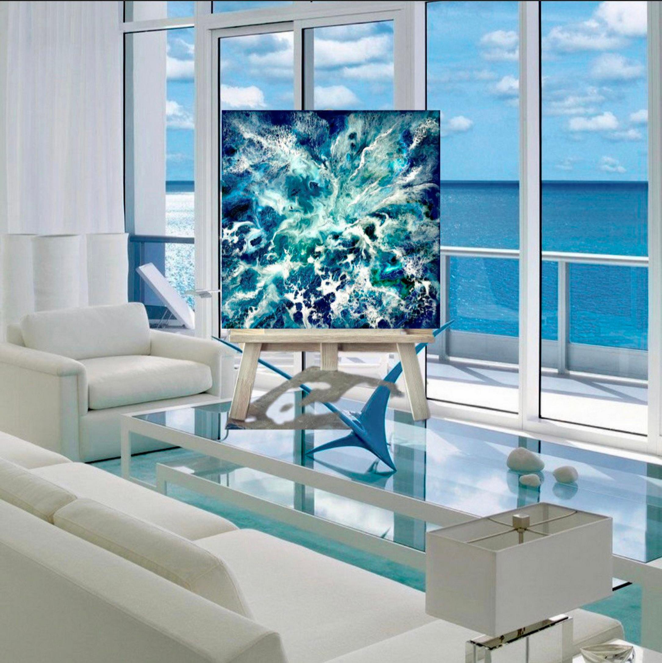 Oceania Celebration / Abstrakt / Blaues Wasser / Meer, Wellen / Meer, Wellen / im Angebot 6
