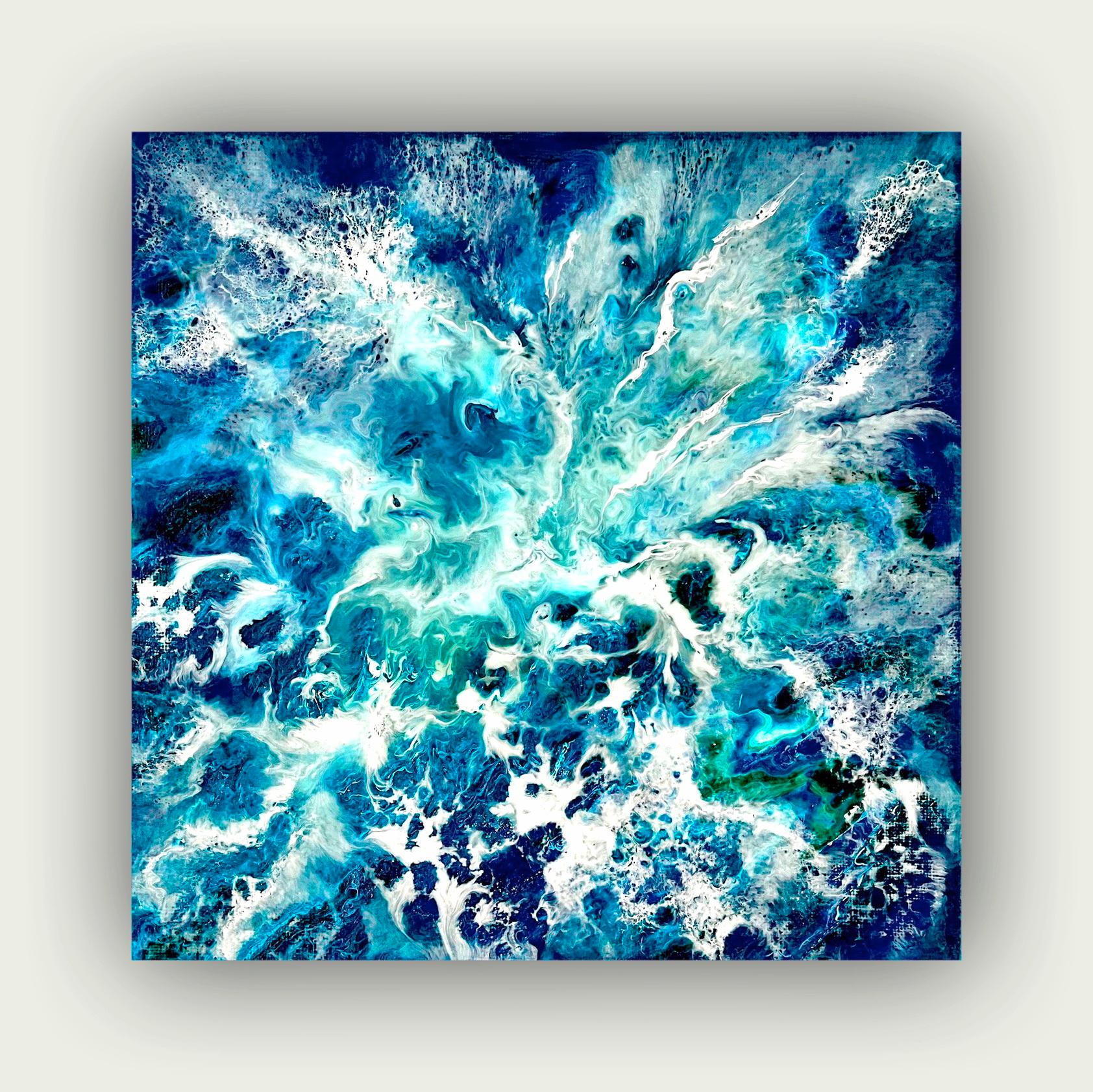 Oceania Celebration / Abstrakt / Blaues Wasser / Meer, Wellen / Meer, Wellen / im Angebot 8