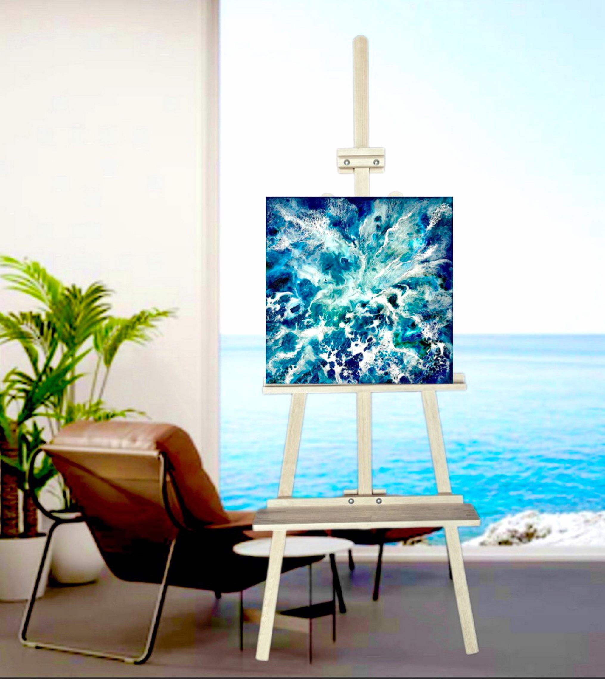 Oceania Celebration / Abstrakt / Blaues Wasser / Meer, Wellen / Meer, Wellen / – Painting von Vik Schroeder 