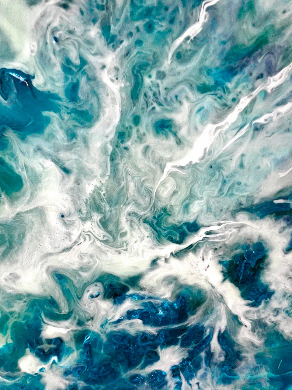Oceania Celebration / Abstrakt / Blaues Wasser / Meer, Wellen / Meer, Wellen / im Angebot 3