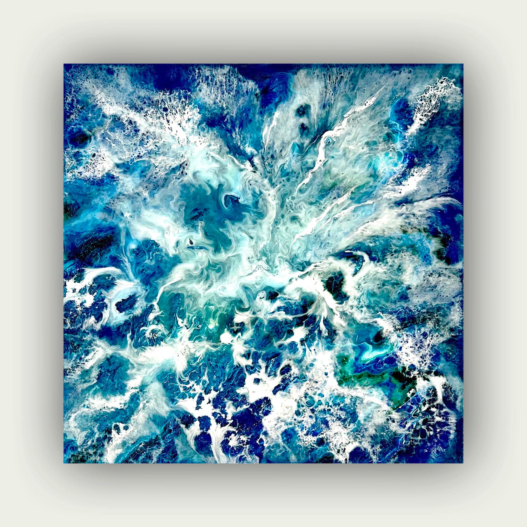 Vik Schroeder  Interior Painting -   Oceania Celebration. Abstract expressionism. Sea / Water / Waves /40*40 cm.