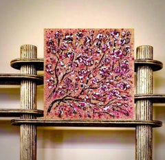 Sakura all'alba //pittura ad olio floristica di Abstrakt / arte lunatica / buone vibrazioni
