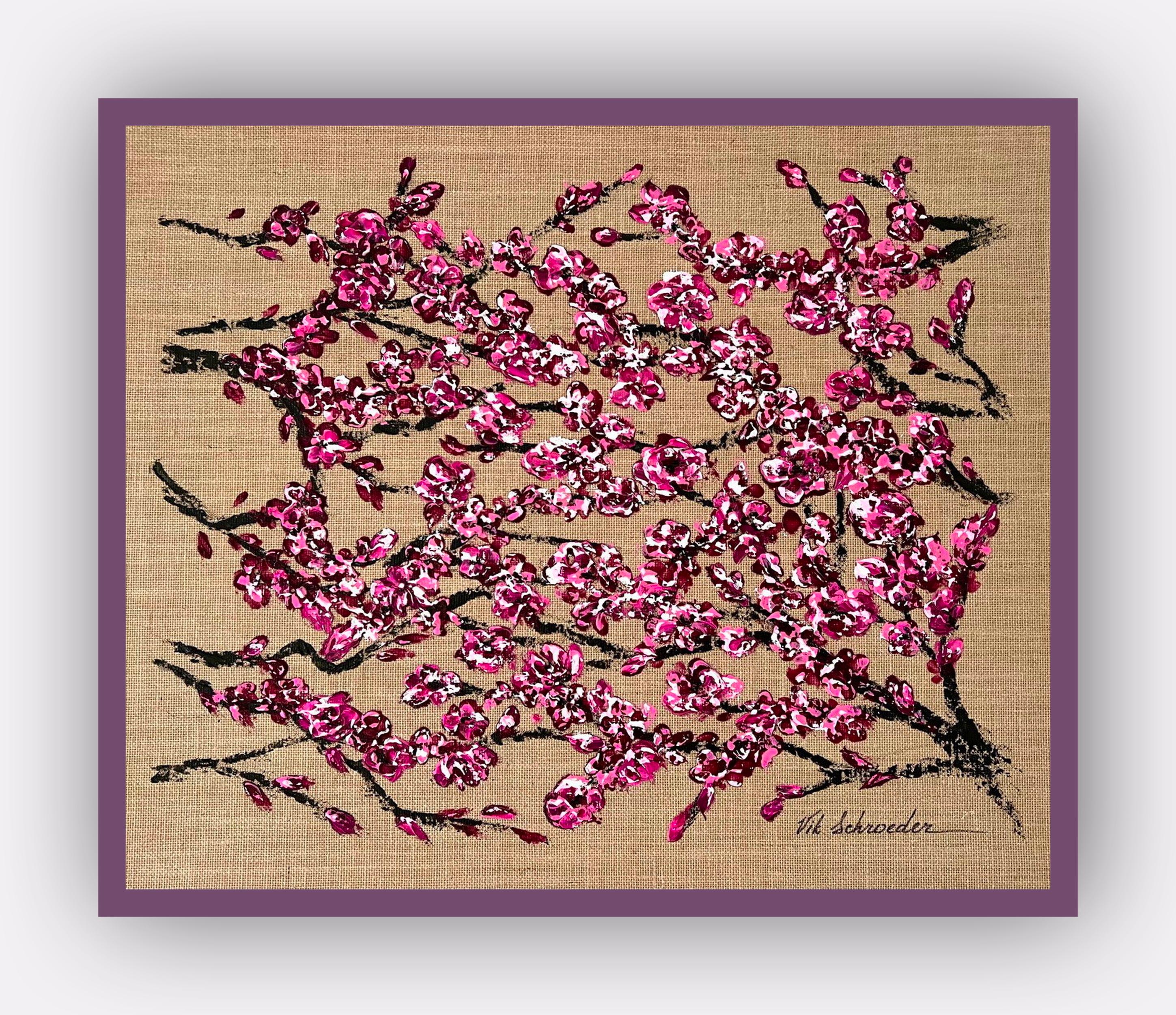  Sakura Glamour / Original Gift Art / Blütenblüten in Frühling / 50*60 cm. (Abstrakter Impressionismus), Painting, von Vik Schroeder 