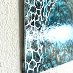 Sea Fantasy Abstract Painting, Acrylic on Cardboard, Signed / water / ocean /