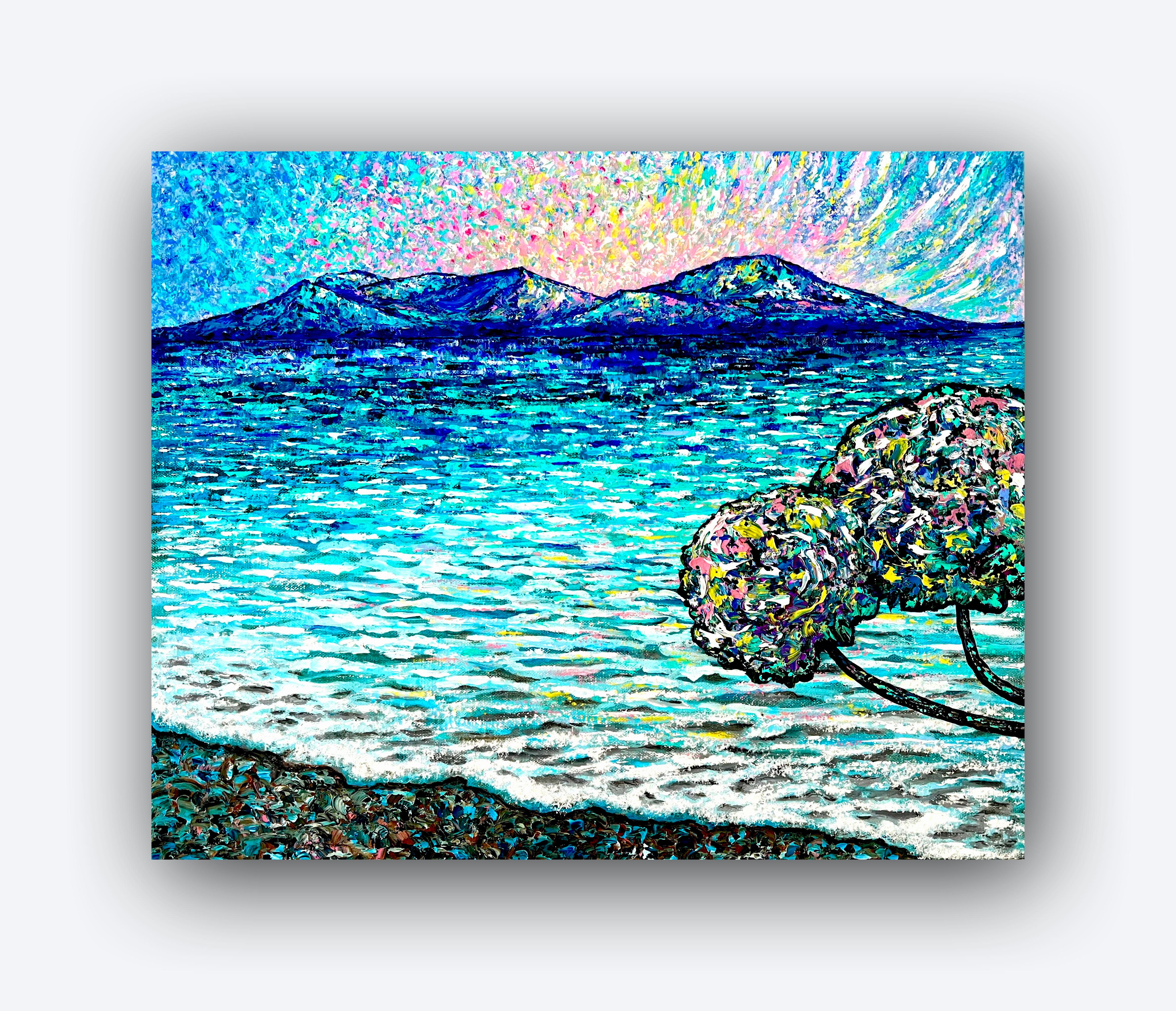 L'eau des mers guérit TOUT LE BIEN !))) Peinture à l'huile abstraite impressionniste intérieure de l'intérieur. - Impressionnisme Painting par Vik Schroeder 