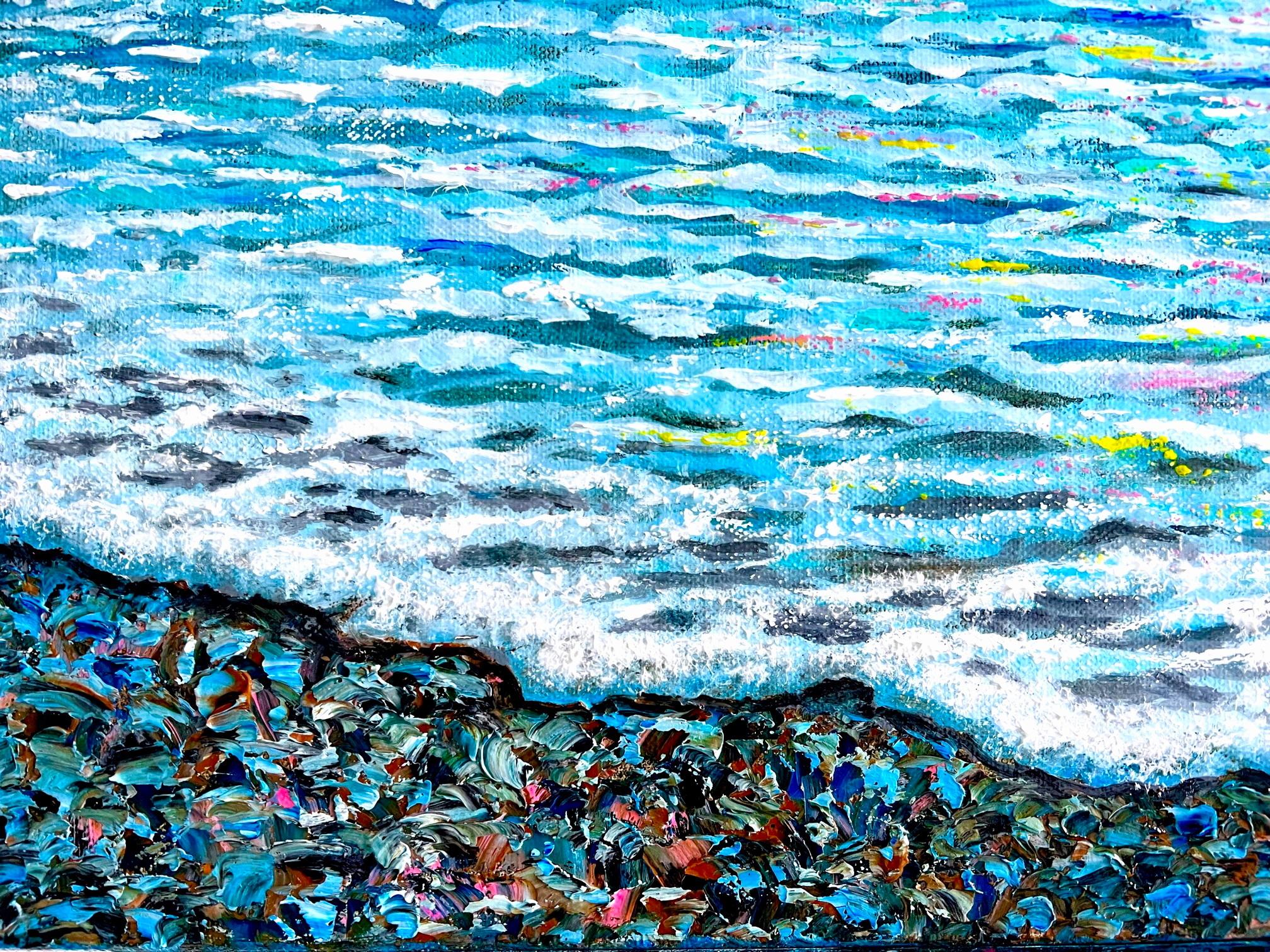    Sea Water heals EVERYTHING!))) Interior impressionism abstract oil painting.  For Sale 3