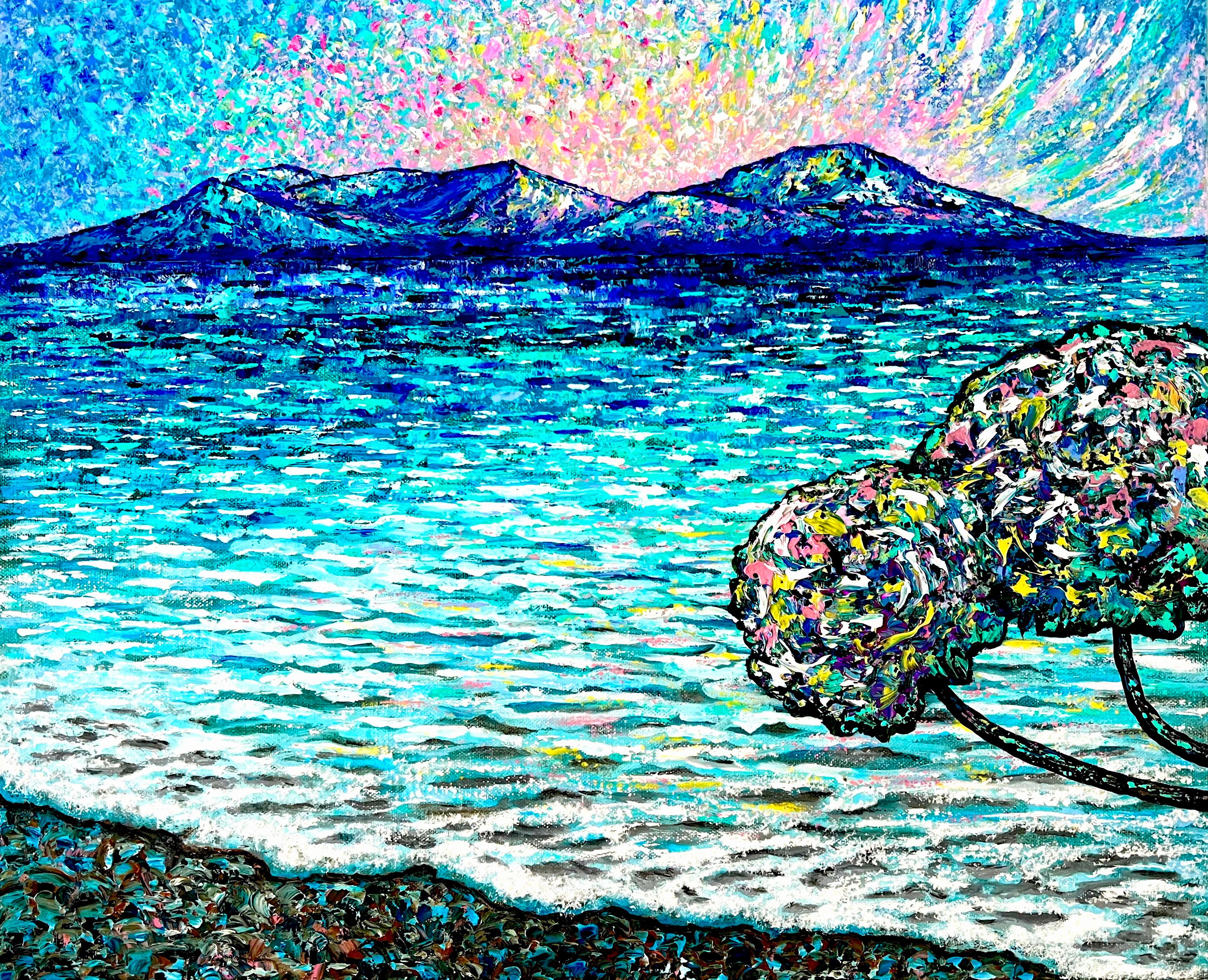    L'eau des mers guérit TOUT LE BIEN !))) Peinture à l'huile abstraite impressionniste intérieure de l'intérieur. 