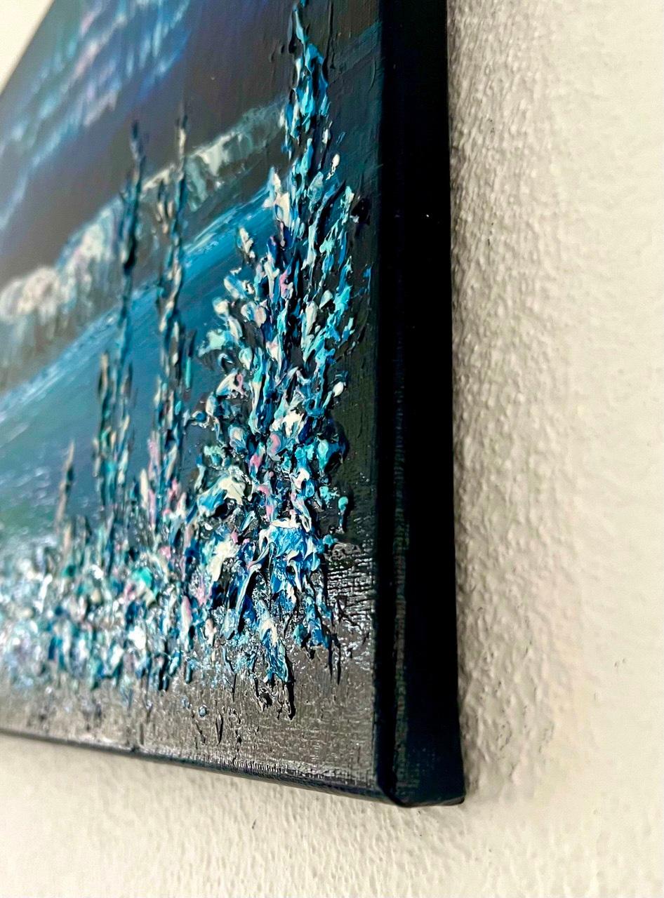 Silent Night / Impressionism / Winter, Snow, Sky. Northern Lights For Sale 5