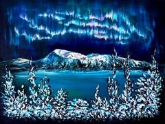 Silent Night / Impressionismus / Winter, Schnee, Himmel. Northern Lights