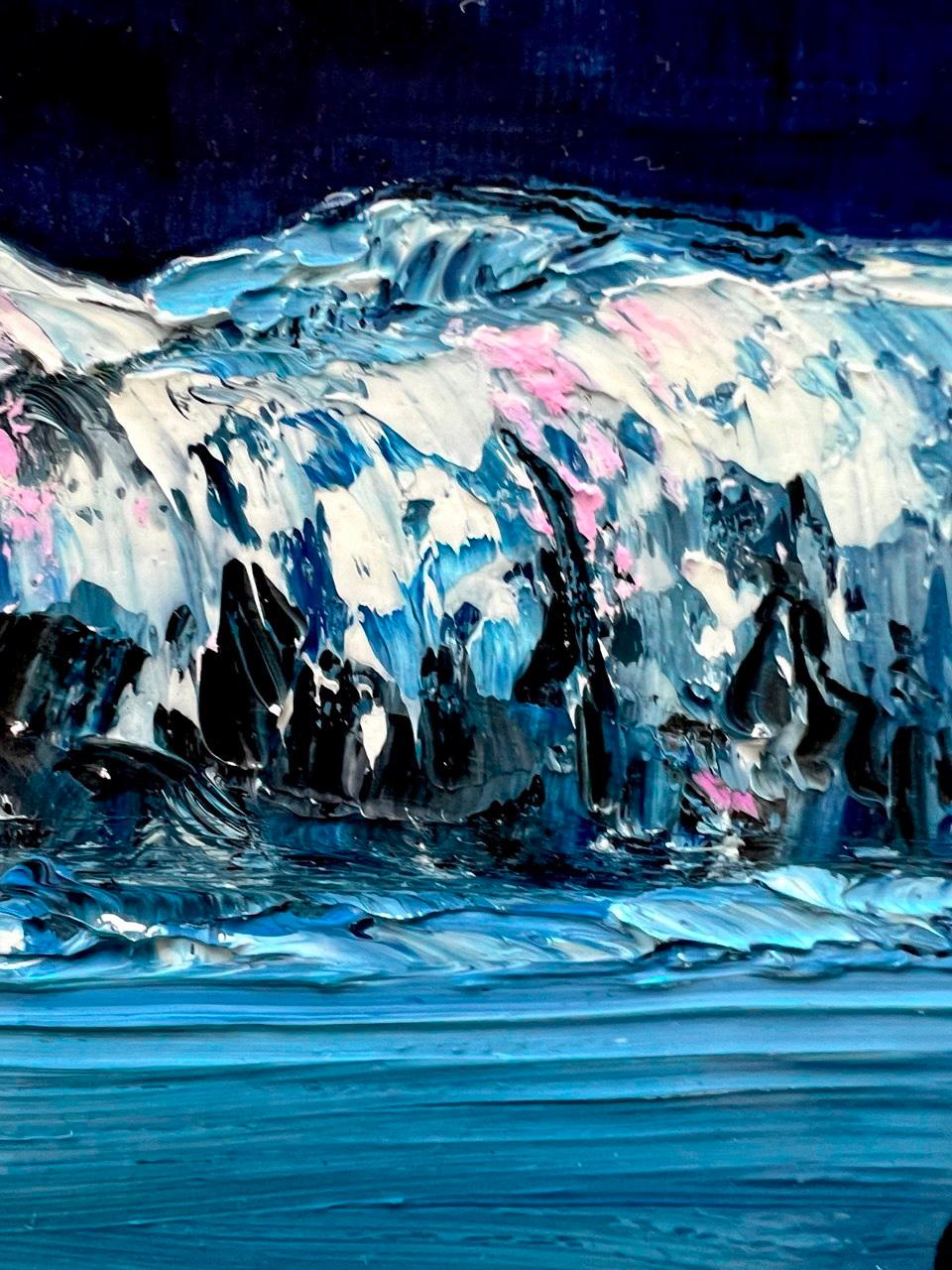 Silent Night / Impressionism / Winter, Snow, Sky. Northern Lights For Sale 1