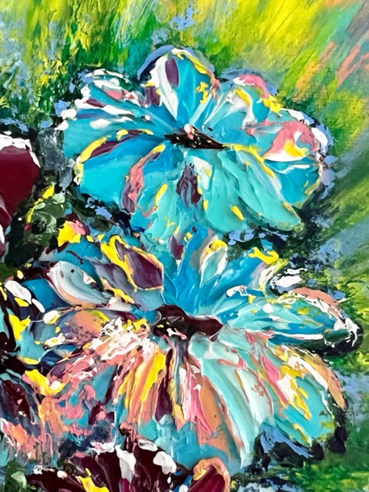  Le printemps est venu. Peinture à l'huile expressionniste floral semi-abstraite. Cadeau Art. en vente 5