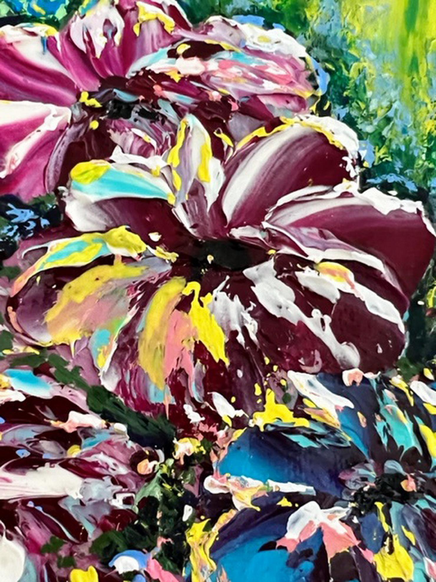  Le printemps est venu. Peinture à l'huile expressionniste floral semi-abstraite. Cadeau Art. en vente 6
