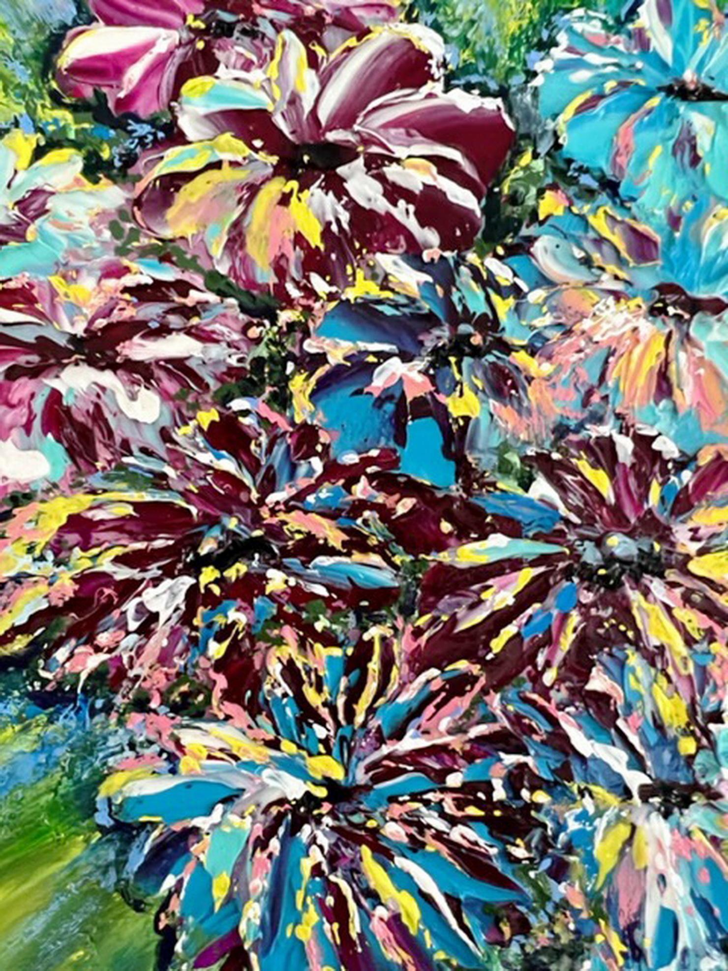  The Spring has come. Semi-abstract floral expressionism oil painting. Gift Art. - Abstract Impressionist Painting by Vik Schroeder 
