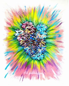 Le printemps est venu. Peinture à l'huile expressionniste floral semi-abstraite.