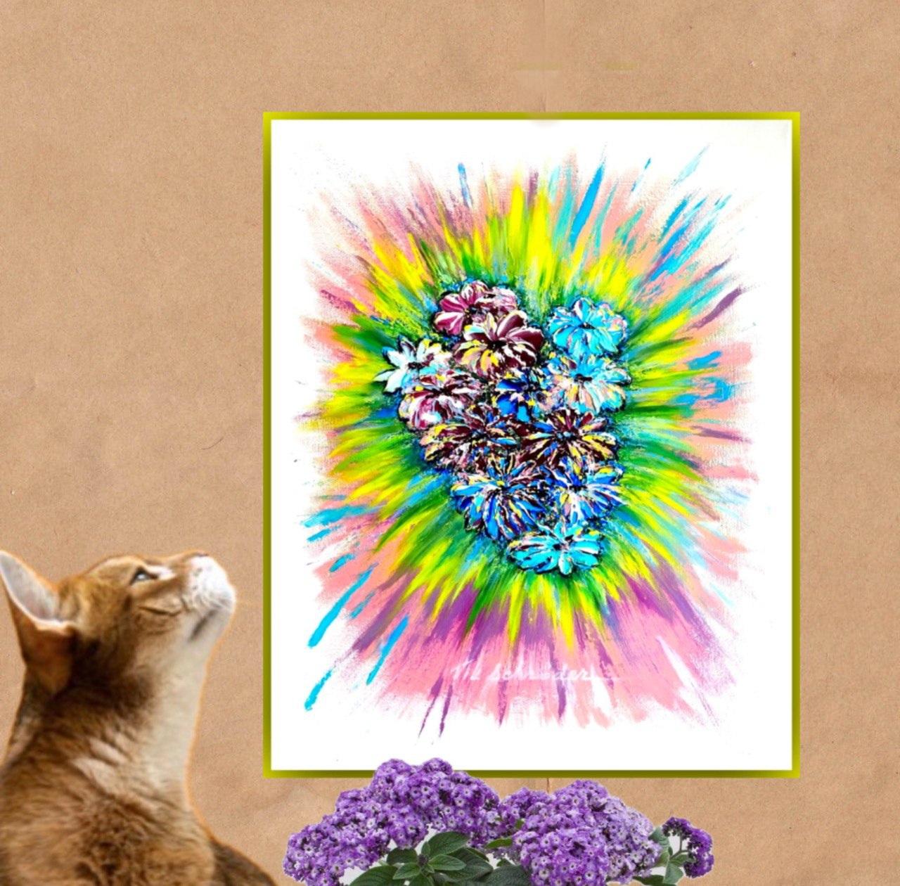 Ha llegado la primavera. Pintura al óleo semiabstracta de expresionismo floral. Regala Arte. en venta 12