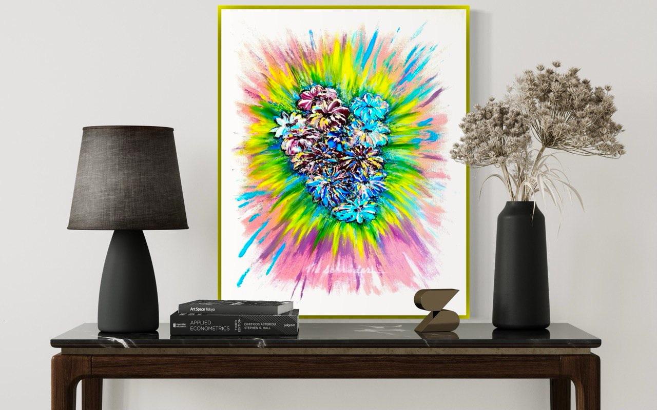 Ha llegado la primavera. Pintura al óleo semiabstracta de expresionismo floral. Regala Arte. - Abstract Painting Beige de Vik Schroeder 